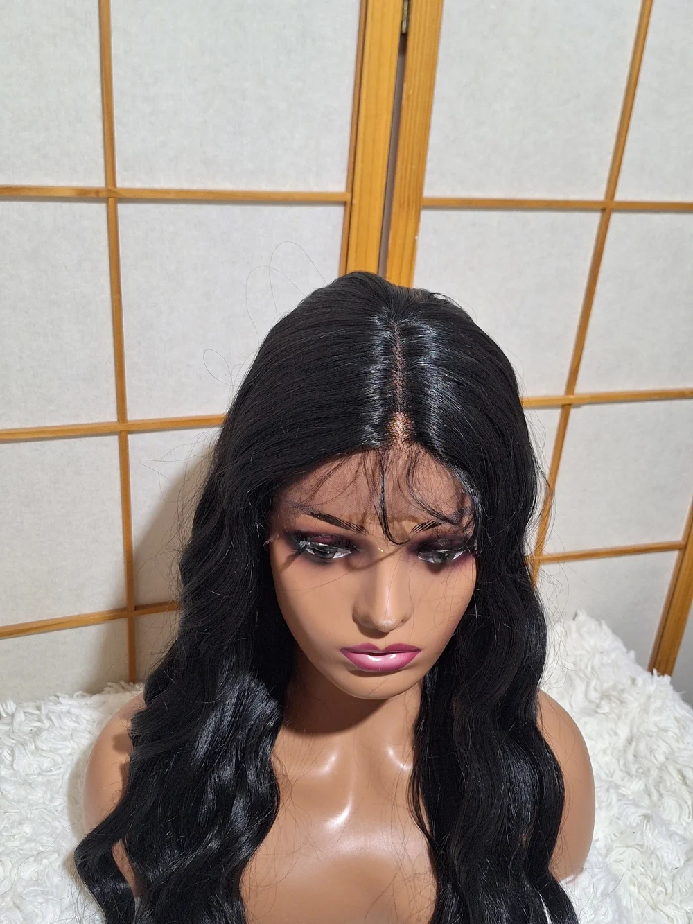 Black Wavy Lace Front Wig - Natural Shine